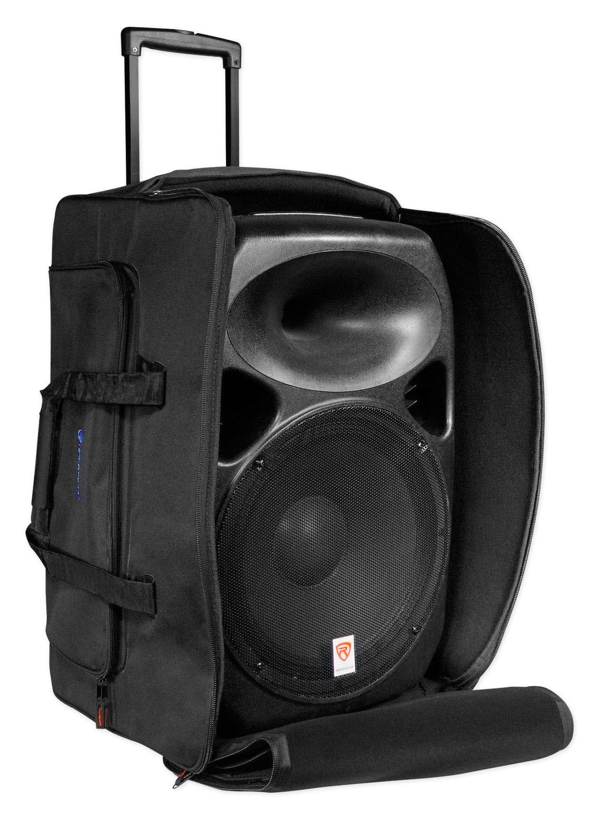 Rolling Travel Case Speaker Bag with Handle and Wheels F258