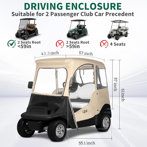 2 Passenger Waterproof Golf Cart Enclosure T19658
