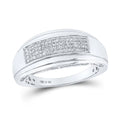 Sterling Silver Diamond Wedding Band Ring Size 11 A3818