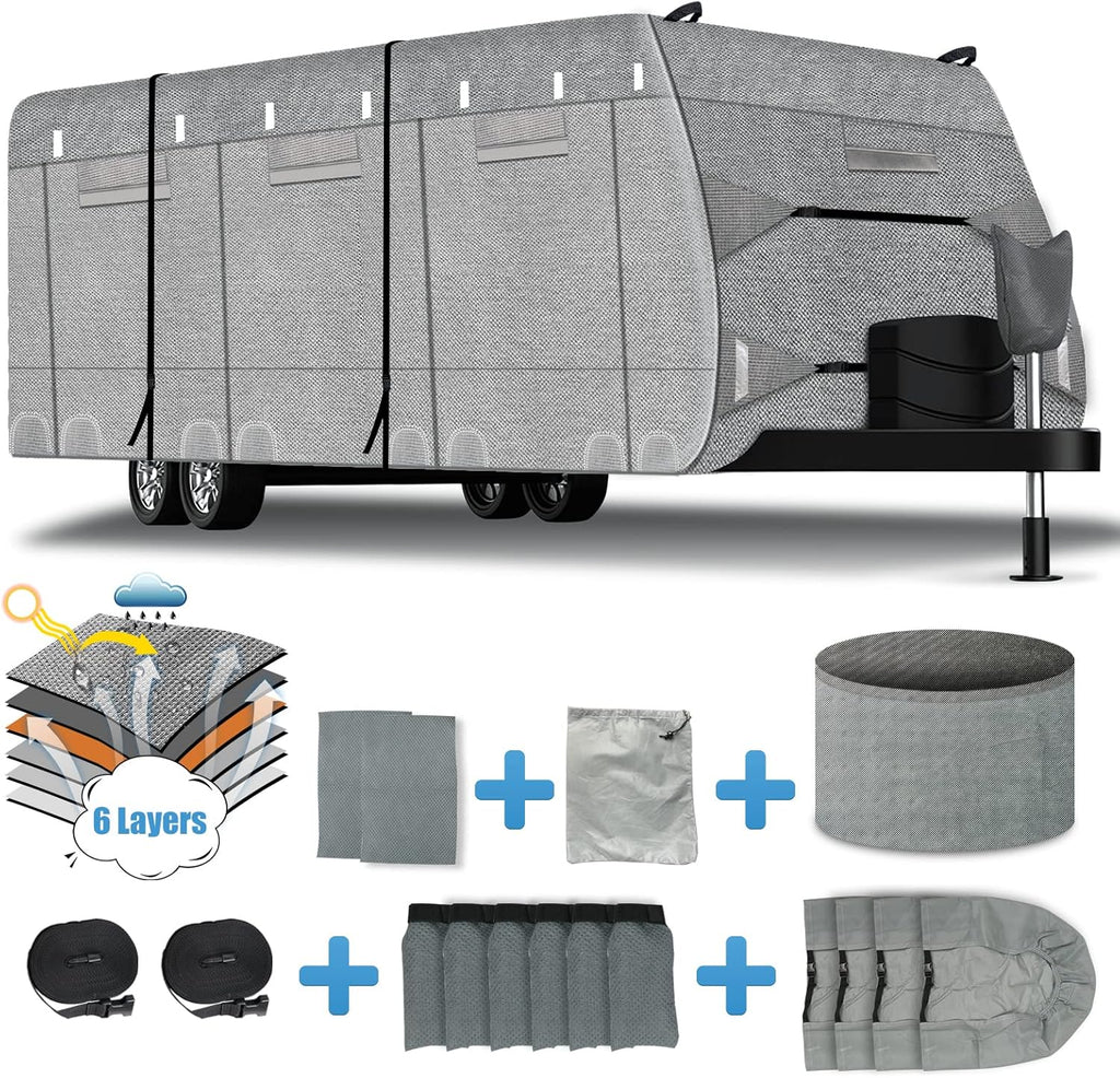 RV Cover 6 Layers Windproof Anti-Scratch UV Resistant (22'1''-24) Z69395