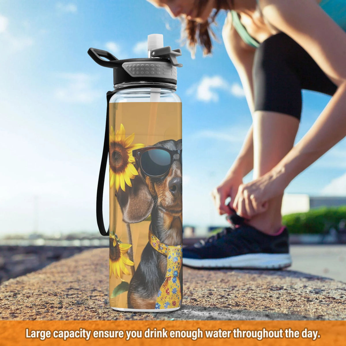 32oz Leakproof Tritan Sports Water Bottle with Straw Q391148