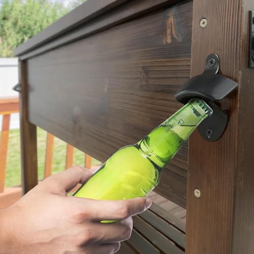 100-Quart Wooden Patio Cooler with Wheels T833322