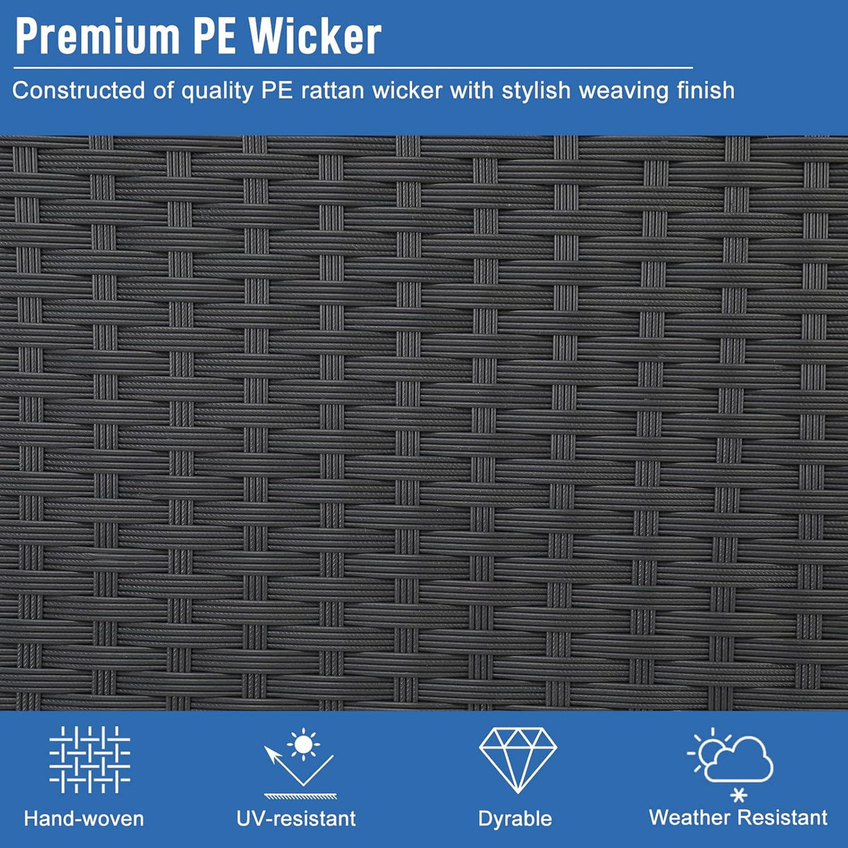Black PE Rattan Deck Box with Lid V67831