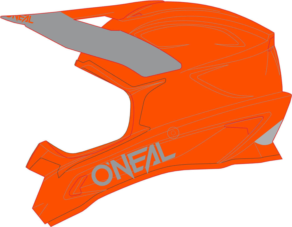 Matt Orange Grey Solid Cross Helmet A94789