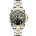 Stainless Steel Watch with Day/Date Calendar, Luminous Markers, 100m Water-Resistant U21889