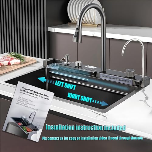 304 Stainless Steel Kitchen Sink with Pull-Out Faucet J25839