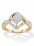 Gold-Plated Diamond Accent Cluster Ring F99200
