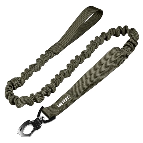 Grey Nylon Bungee Dog Training Leash with 2 Control Handle P497884