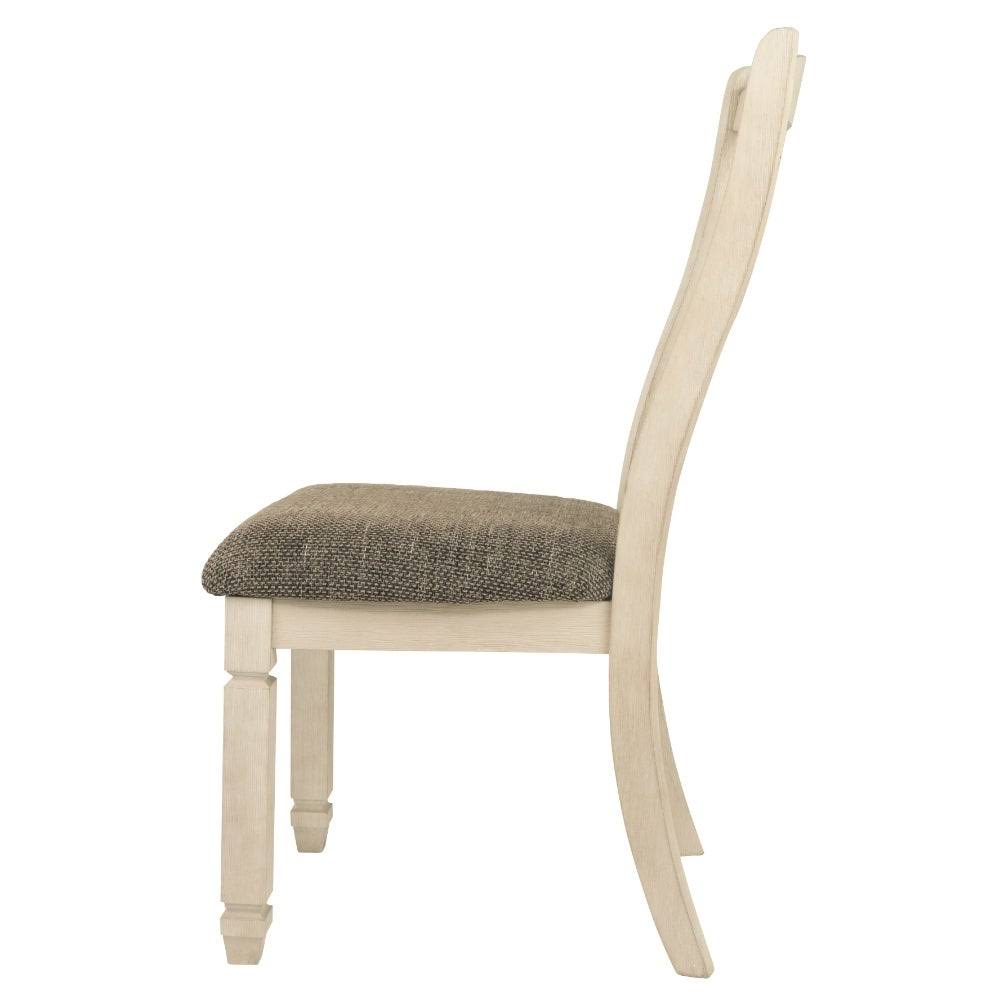 Antique White Finish Uph Side Chair Set of 4 Y3483