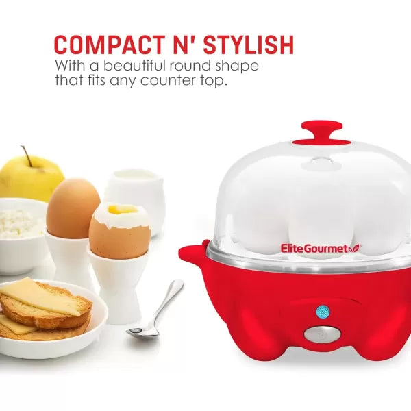 Red 7 Egg Capacity Electric Egg Cooker A3932