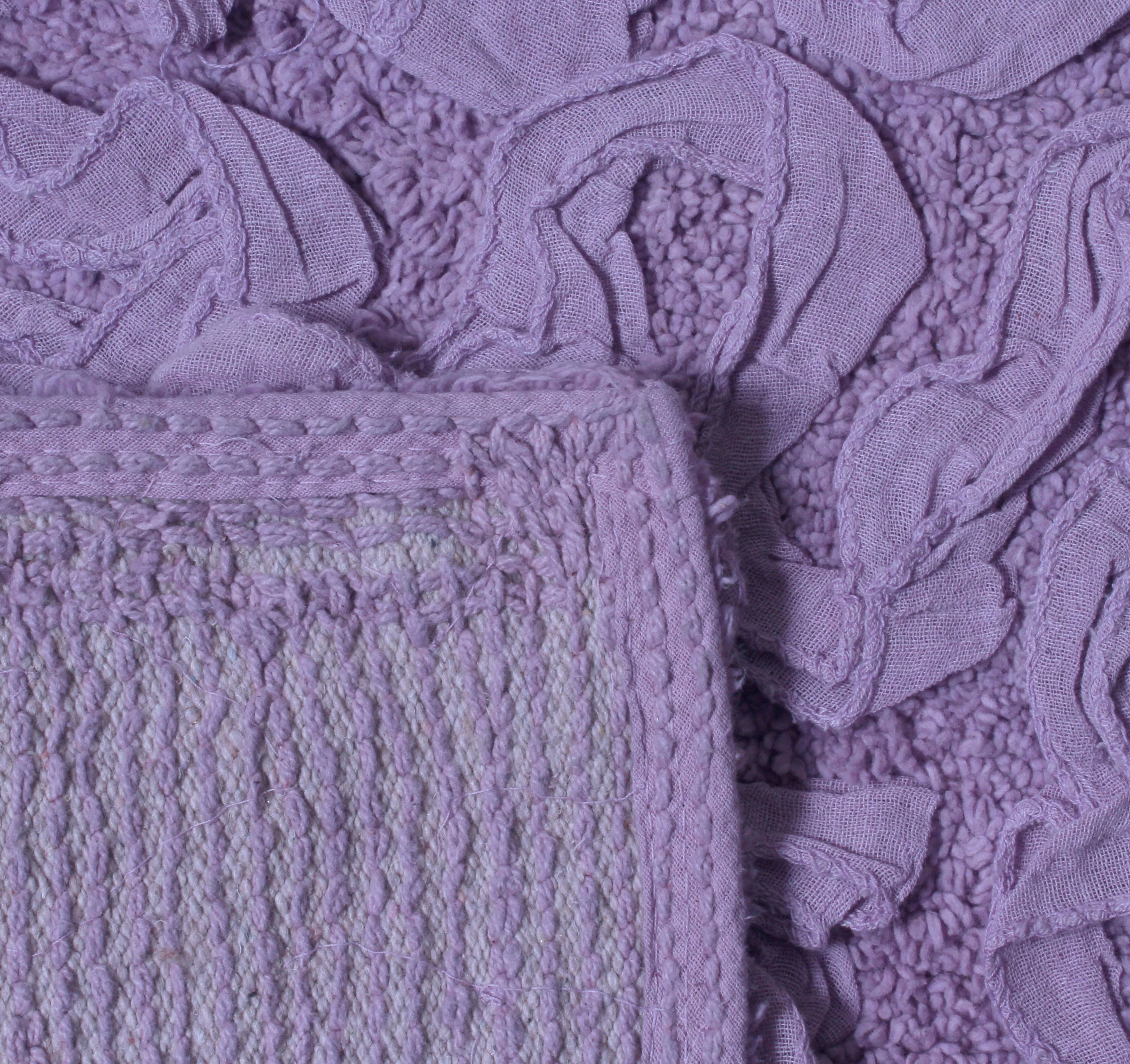 Purple 4 Piece Cotton Bath Rug Set I77282