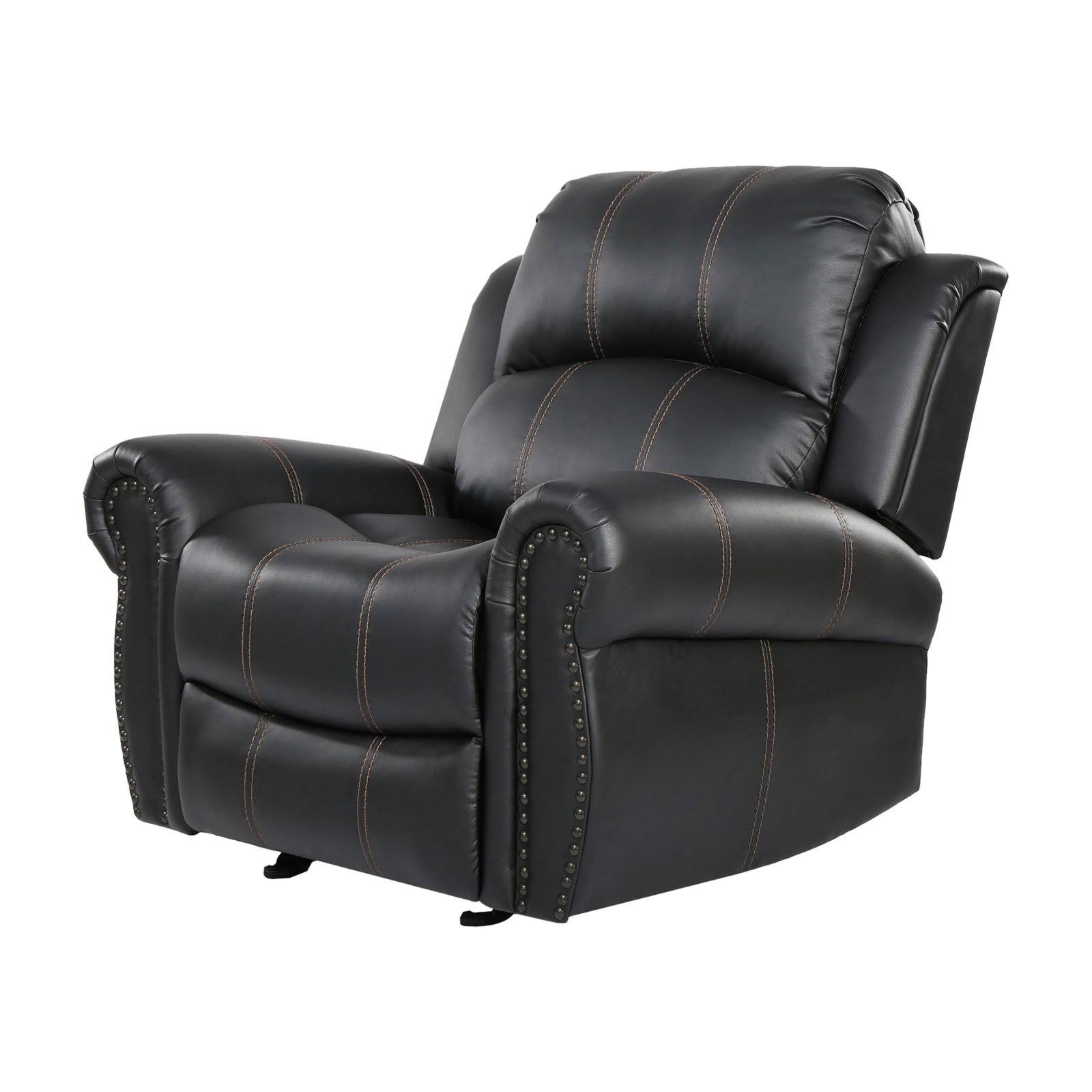 Faux Leather Glider Recliner Club Chair D2427