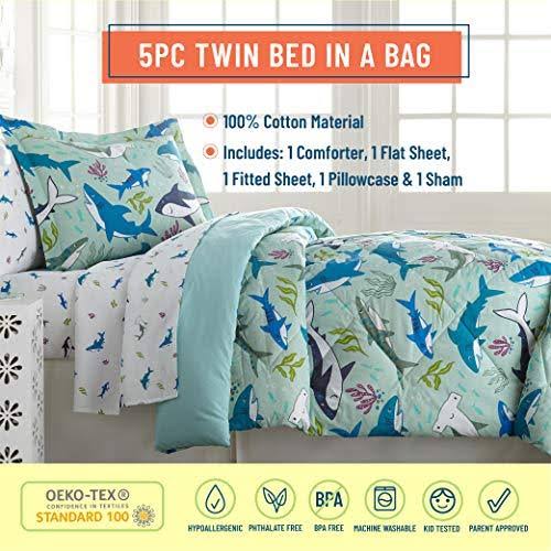 5 PC Twin Cotton Bed in A Bag K25850
