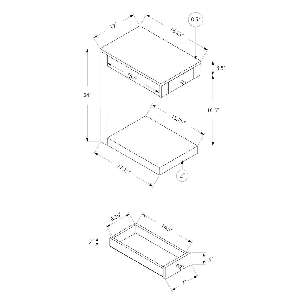 White Accent Table with Drawer G255074