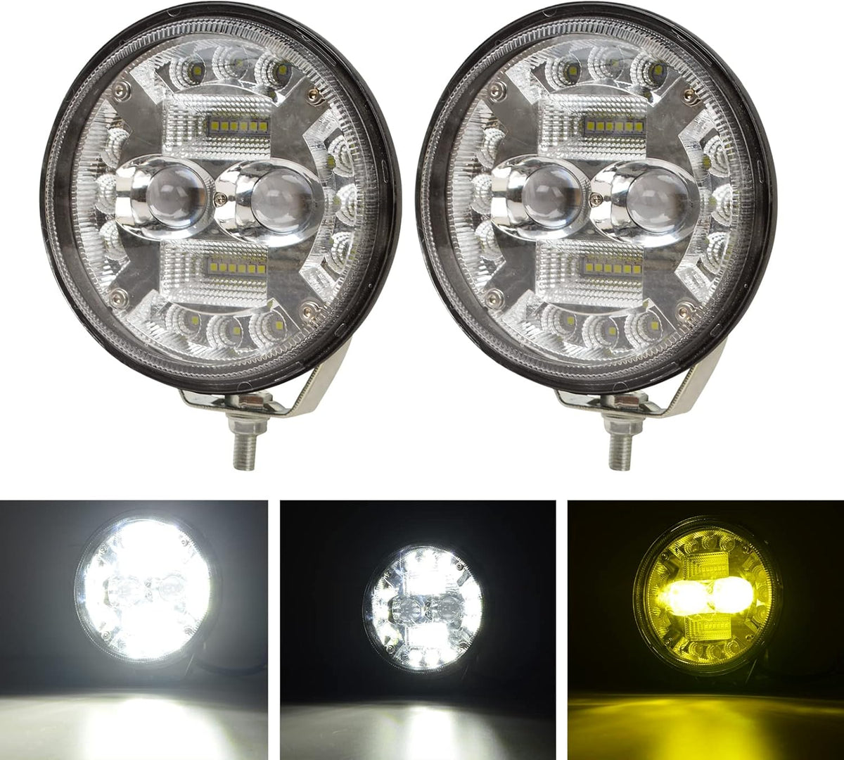 2pcs 68W Dual Color 6000K White 3500K Amber LED Driving Lights L171279