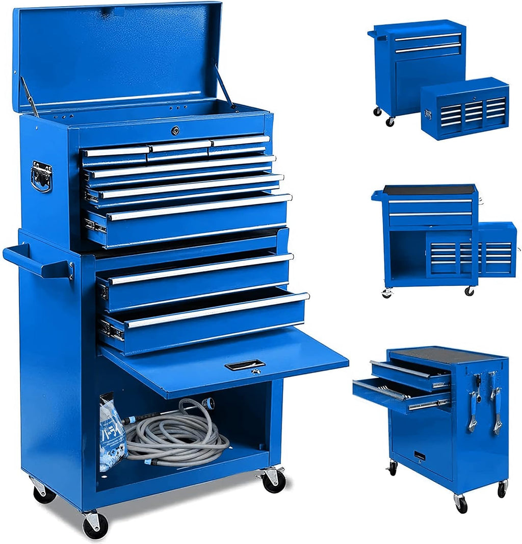 Blue 8-Drawer Rolling Tool Chest with Lock W16184