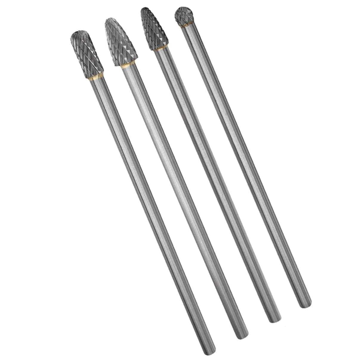 4pcs Tungsten Carbide Burr Set 6mm Shank 6-inch Length A964237