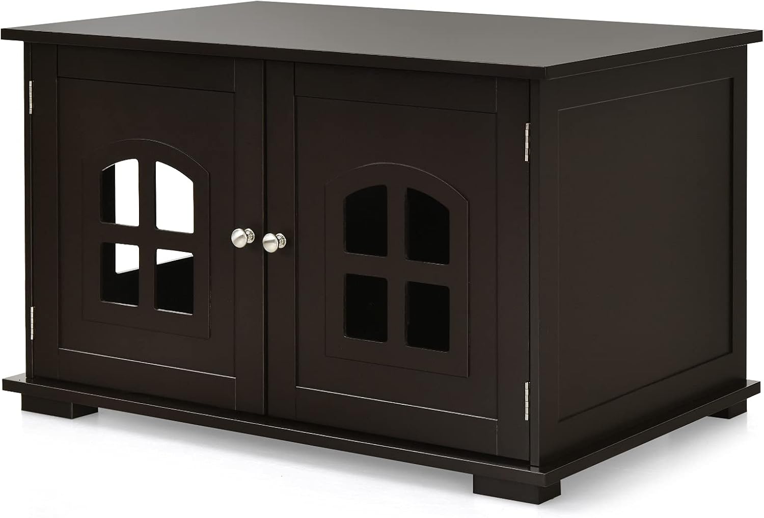 Wooden Cat Litter Box Enclosure Cabinet Bench with Double Door Z352