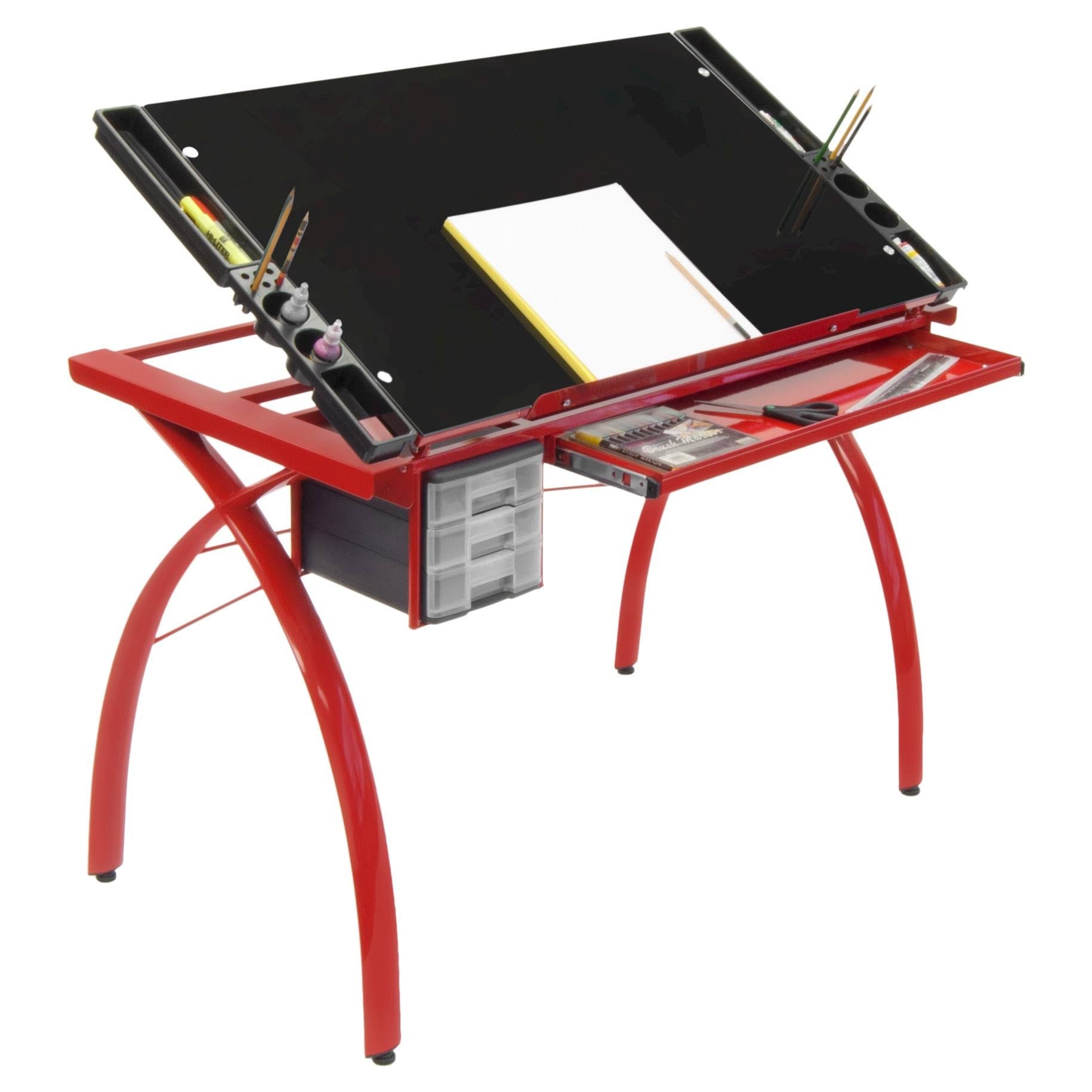 Adjustable Craft Station Red/Black Glass E1679