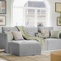 Gray Fabric Modular Sectional Sofa with Ottoman Q2144