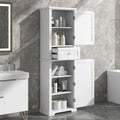 White Tall Bathroom Storage Cabinet with Drawer and Adjustable Shelf N210059