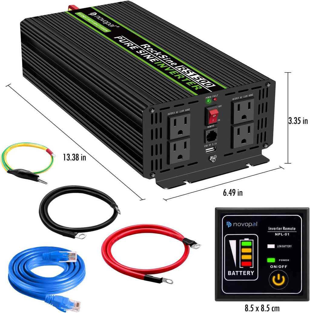 1500 Watt 24V Pure Sine Wave Inverter with 4 AC Outlets S797924