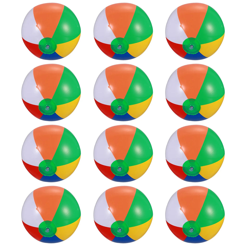 12 Pcs Inflatable Beach Balls Pool Toys T129244