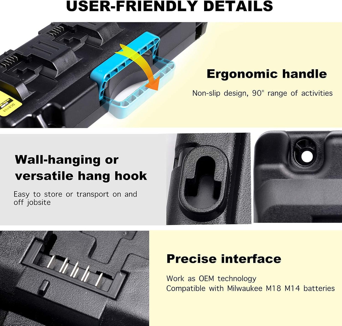 4-Port Battery Charger for Dewalt 12V/20V Max Lithium Battery, Pack of 2 O79909