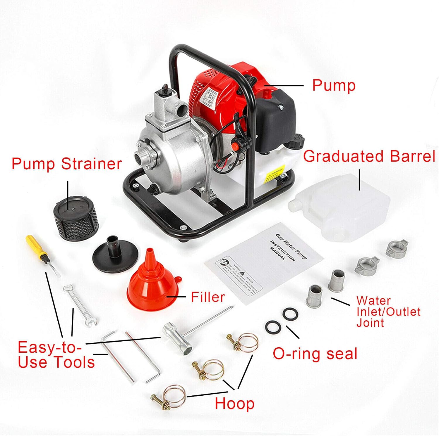 1 Inch 2 Stroke 1.7HP Petrol Water Transfer Pump U20154