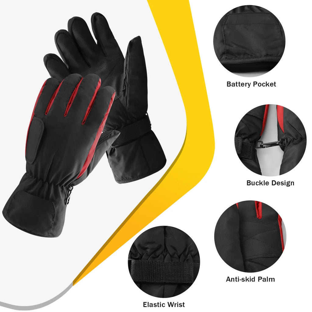 Red Heated Winter Gloves A987589
