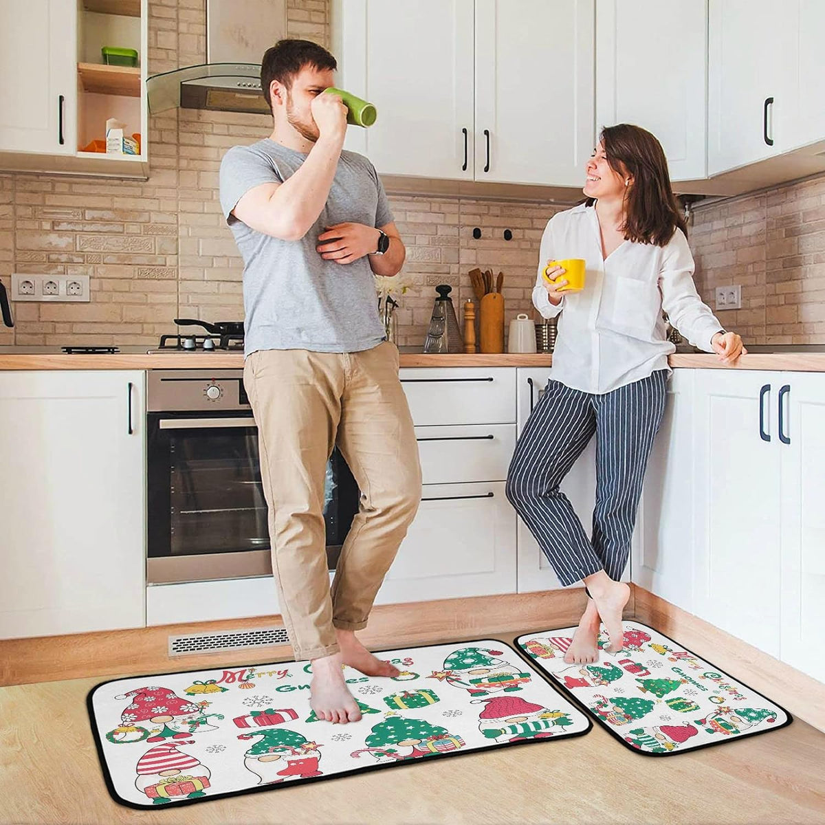 Anti Fatigue Snowflake Kitchen Mats Set of 2 Non Slip Rug P675555