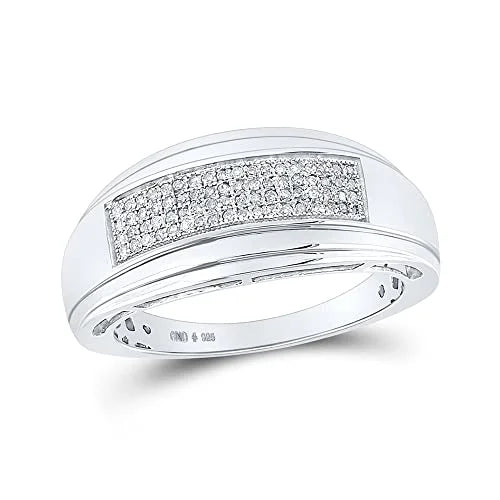 Sterling Silver Diamond Wedding Band Ring Size 11 A3818