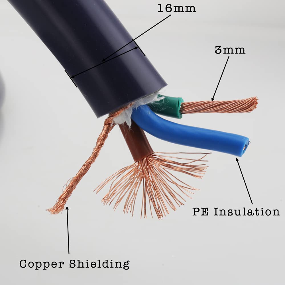 12AWG HiFi Power Cord 125V 15A 3-Prong Audiophile AC Power Cable with US Connector Plug (1.5M / 4.92FT) Pack of 2 S685652