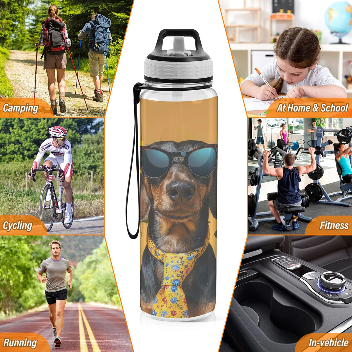 32oz Leakproof Tritan Sports Water Bottle with Straw Q391148