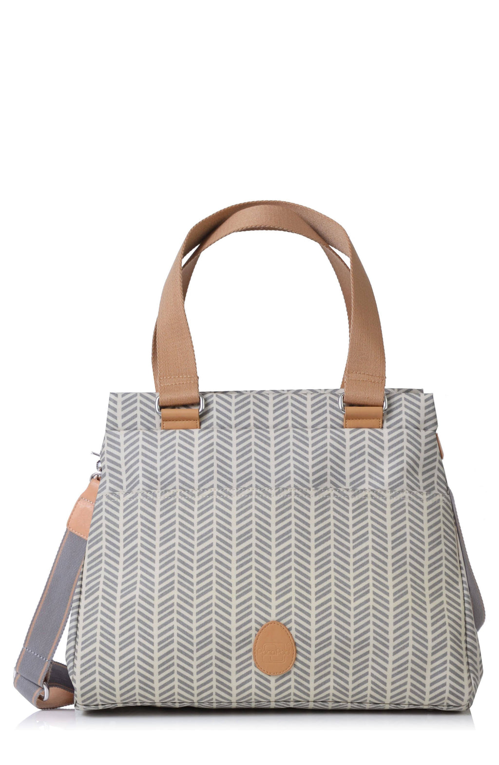 Dove Herringbone Diaper Bag B4806