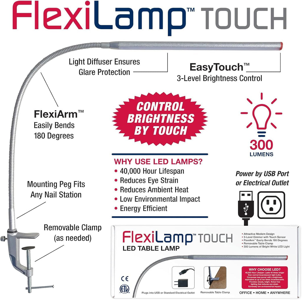 LED Table Desk Lamp with Flexible Arm, 3 Brightness Levels, Touch Sensor, 400 Lumens N1315