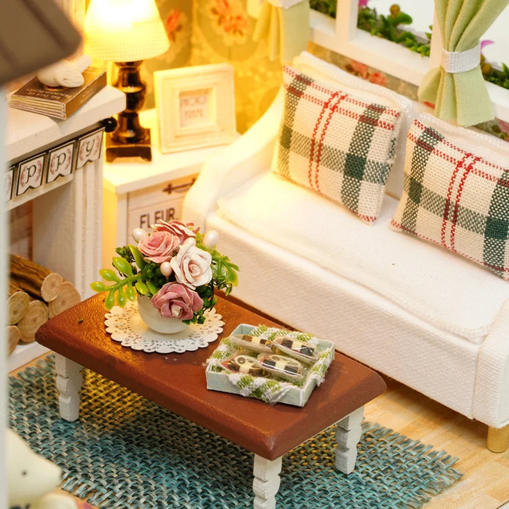 DIY Dollhouse Miniature Wooden House with Furniture N2261