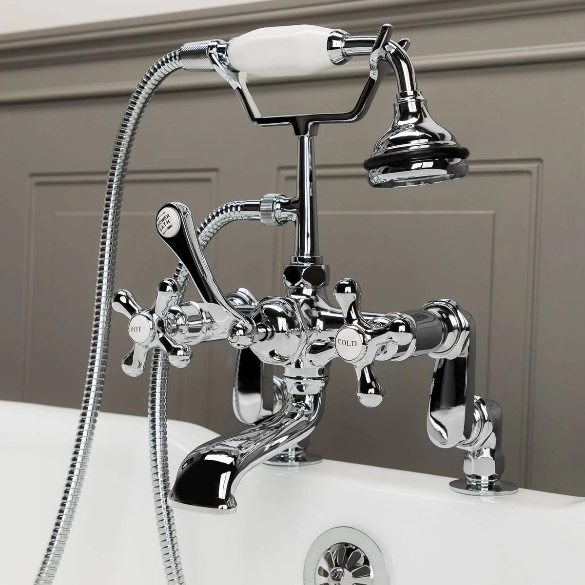 Deck Mount Clawfoot Tub Faucet with Handshower X639