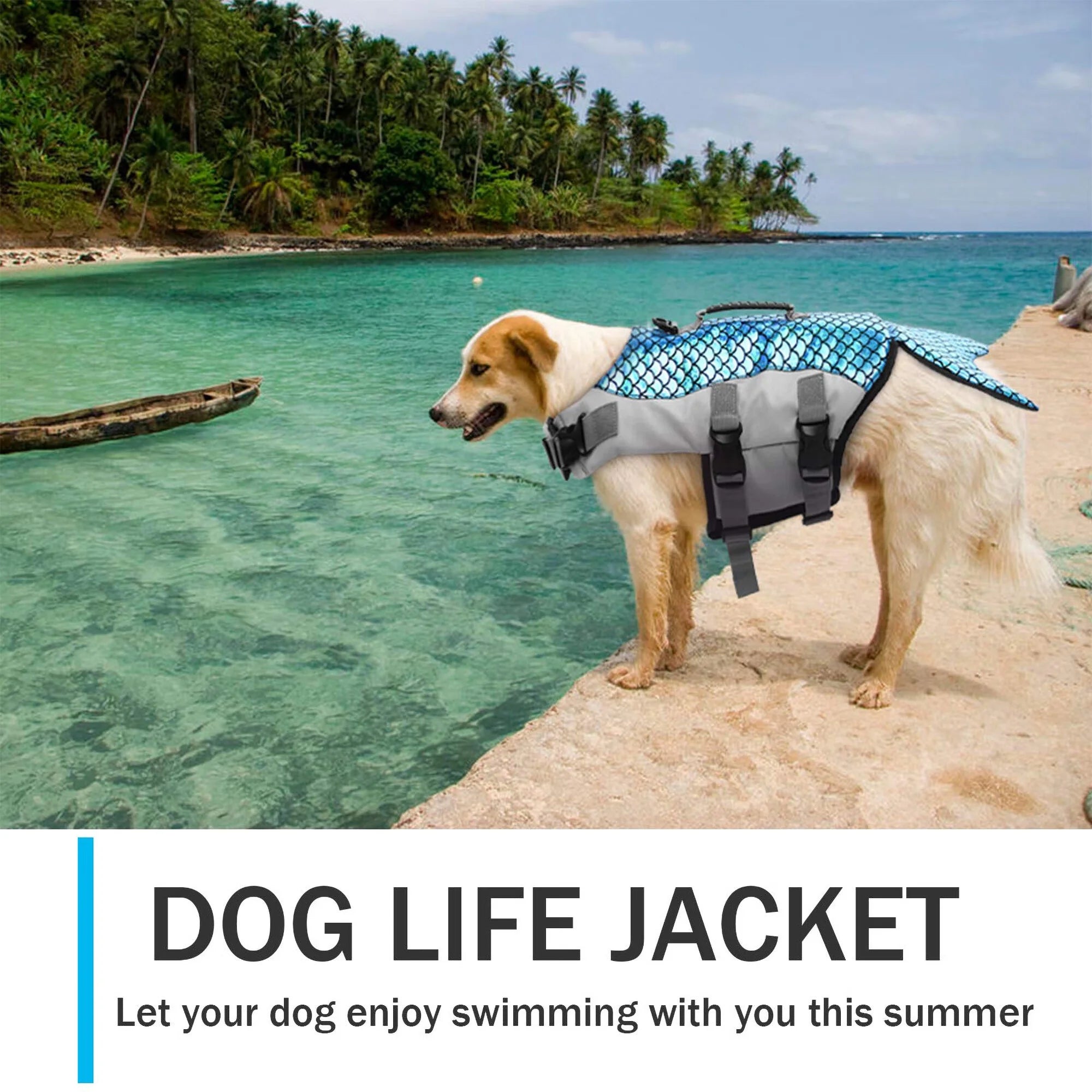 Reflective Dog Life Jacket with Rescue Handle W625539