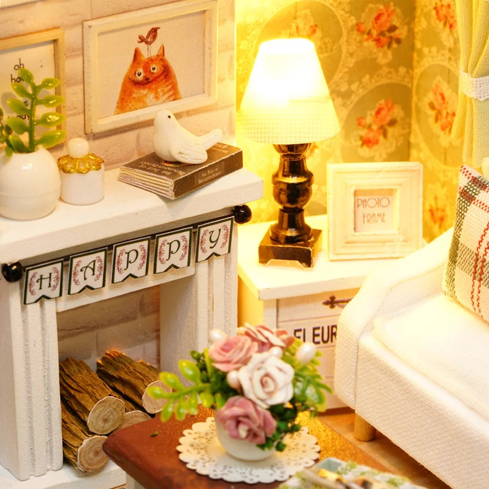 DIY Dollhouse Miniature Wooden House with Furniture N2261