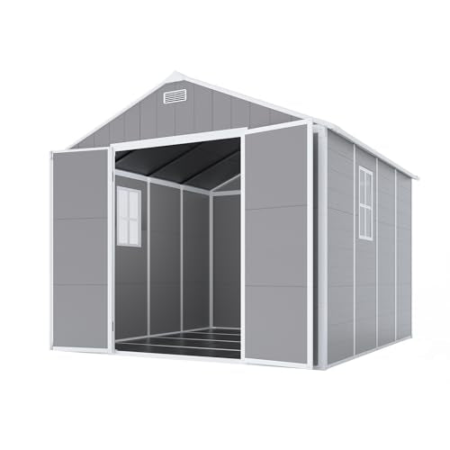 Gray 8x8 FT Outdoor Resin Storage Shed B56003