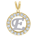 Two Tone Gold Cubic Zirconia Letter Pendant Necklace R52454