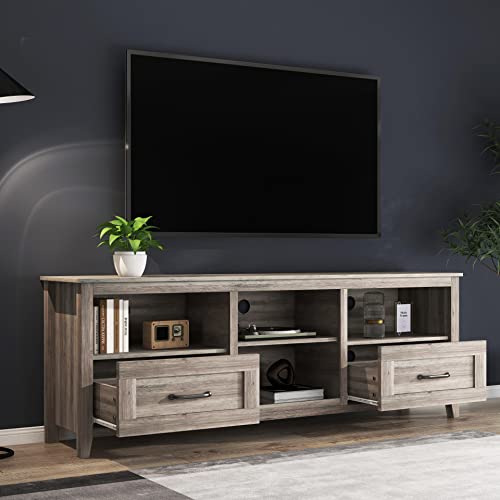 70" Wood TV Stand with 2 Drawers and 4 Storage Compartments S83179