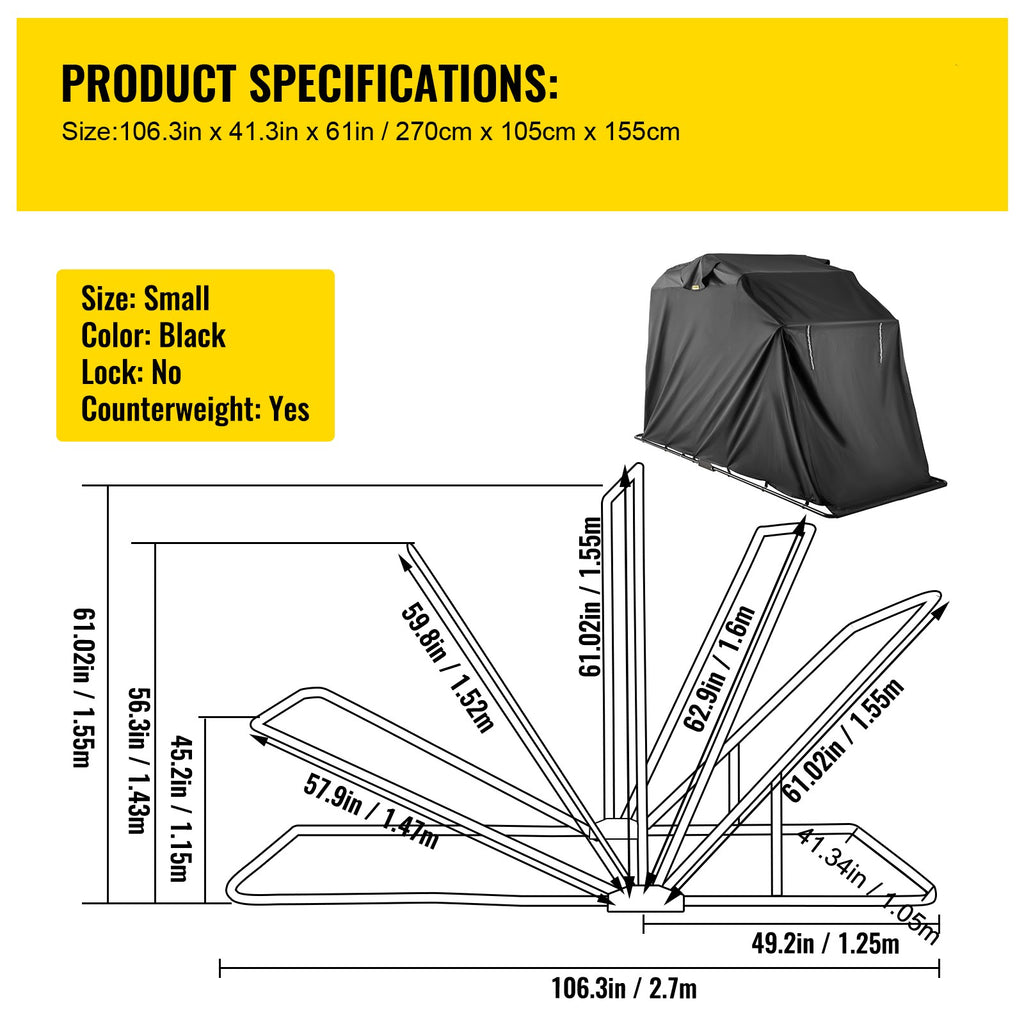 Heavy Duty Motorcycle Cover, 600D Oxford Waterproof with Lock-Holes & Storage Bag S222722