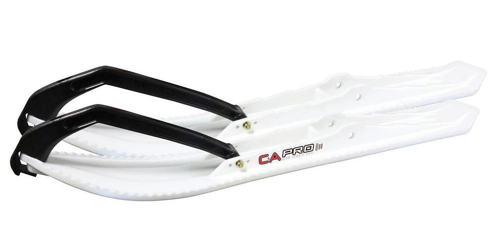 White Snowmobile Skis with 8" Round Bars Complete Kit N446763