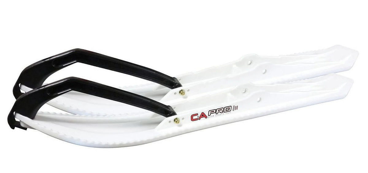 White Snowmobile Skis with 8" Round Bars Complete Kit N446763