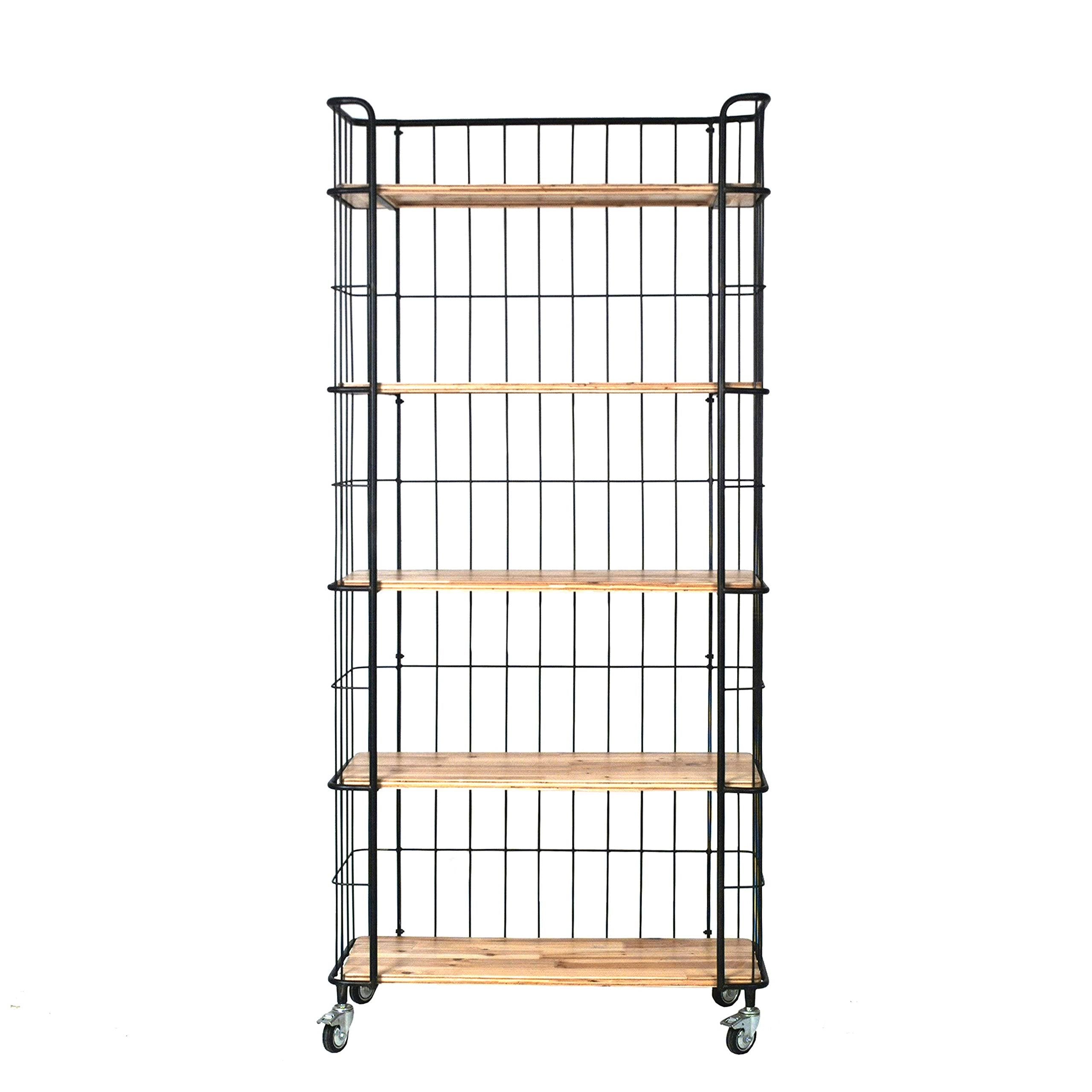 5 Tier Shelf with Casters Black K482986