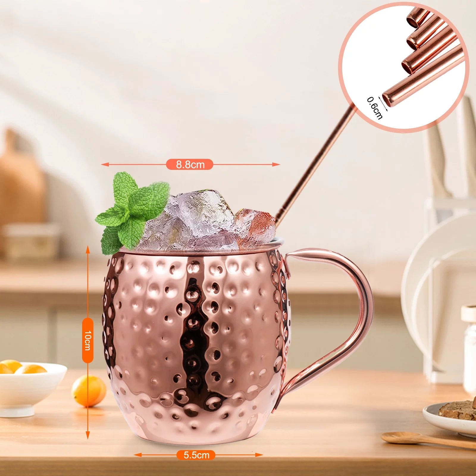 Set of 4 Copper Mugs Z6451