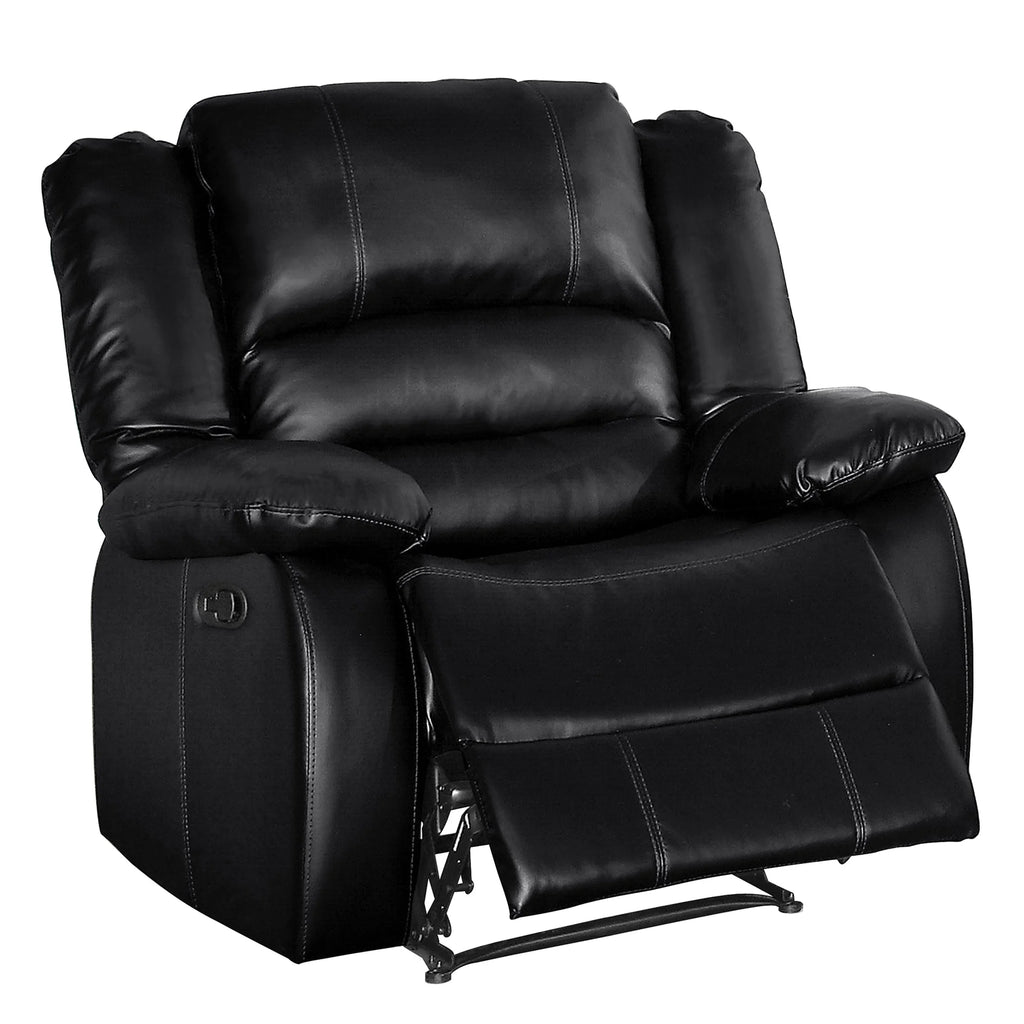 Black Faux Leather Reclining Chair D554
