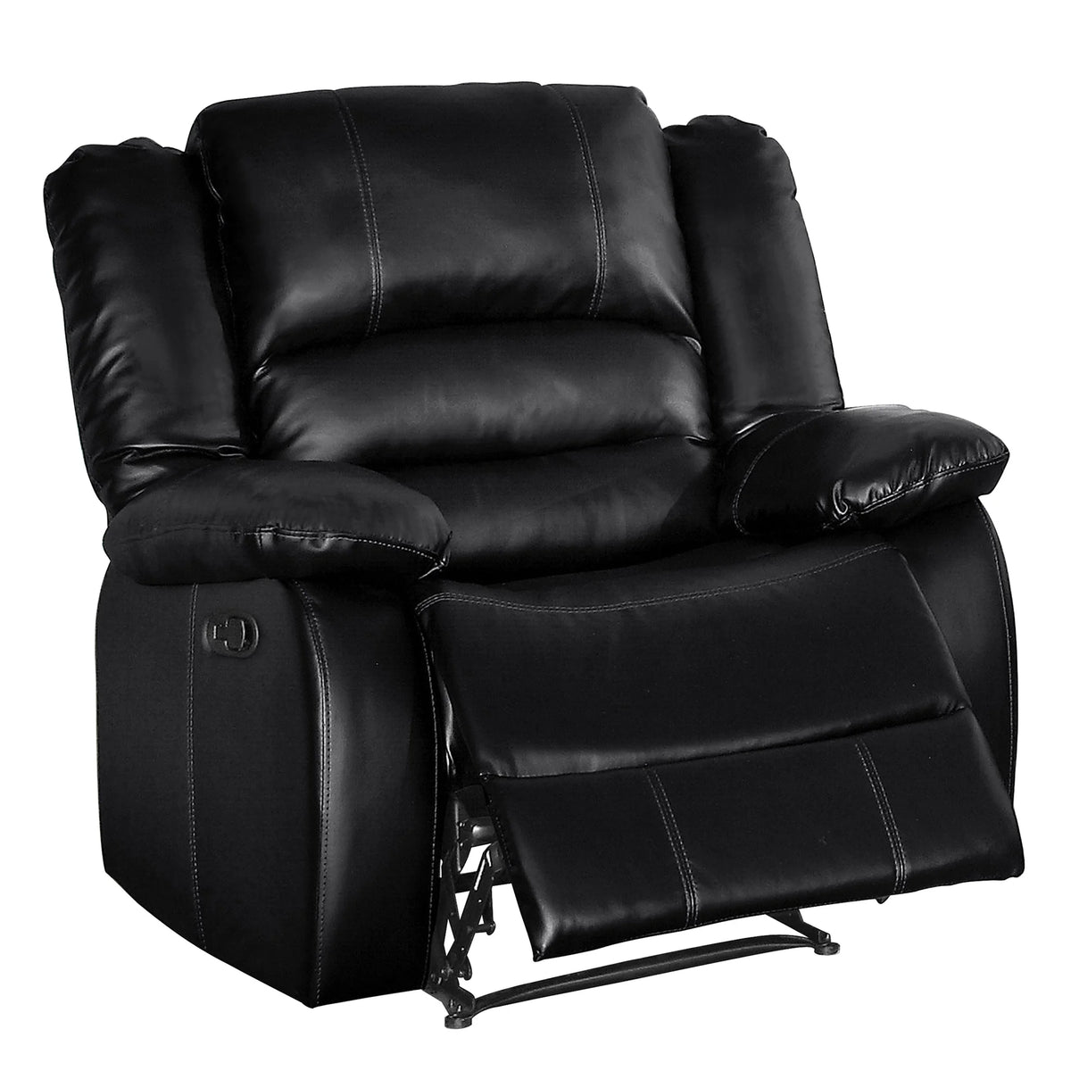 Black Faux Leather Reclining Chair D554